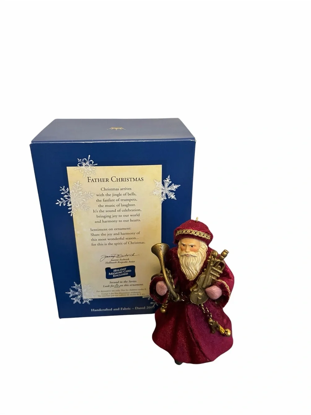 Hallmark Keepsake Father Christmas Ornament 2005 2nd in Series Burgundy Velvet